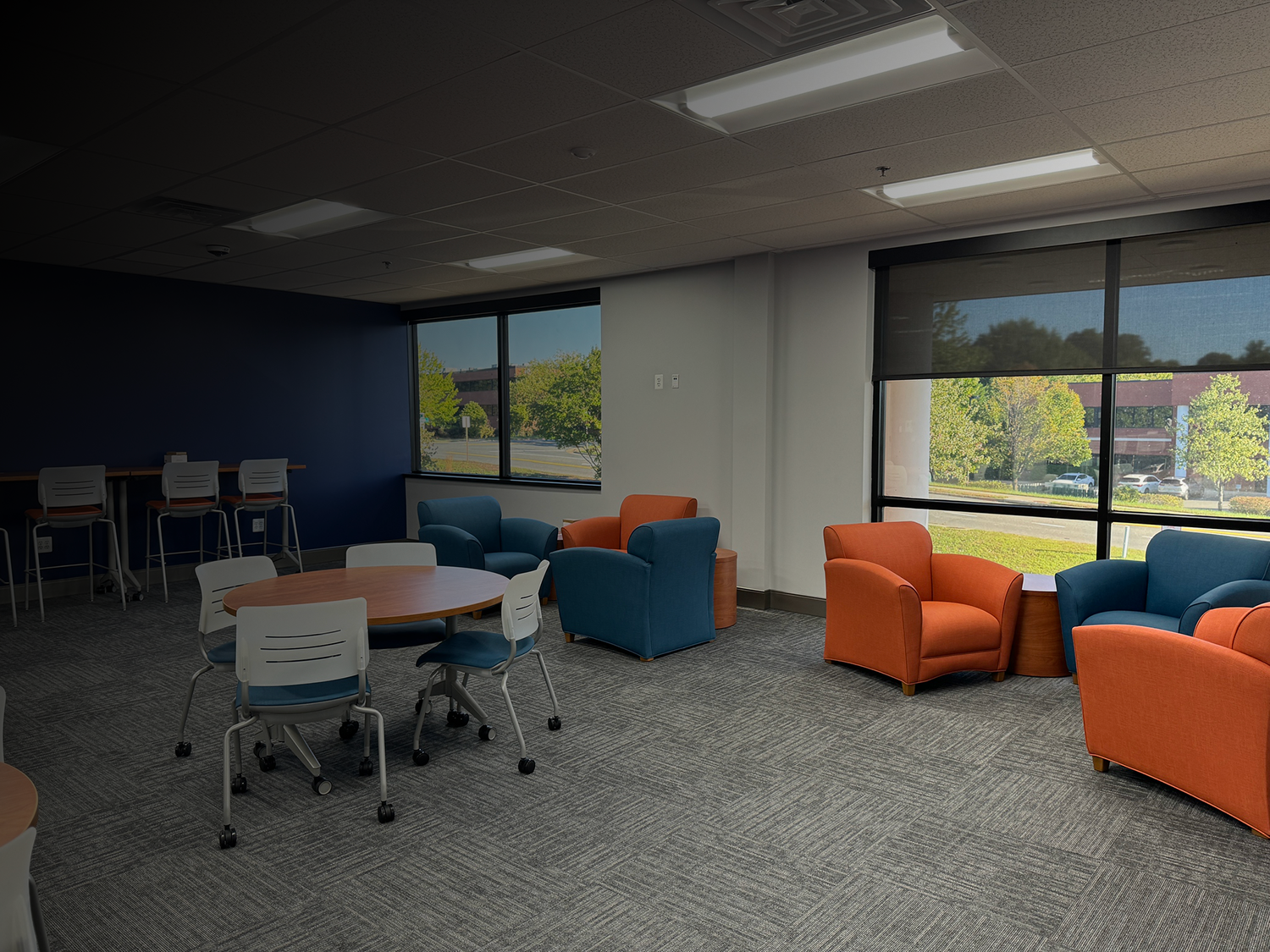 A student lounge in the new Stafford County Center