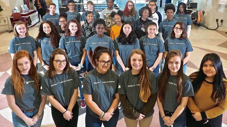 Graduates from the Gladys P. Todd Academy pose for a group photo